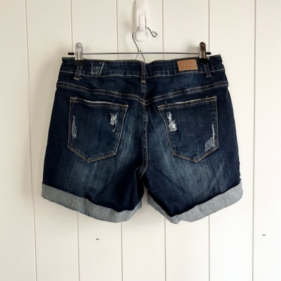Judy Blue Distressed Denim  jean Shorts Women Size L Blue - Picture 4 of 4
